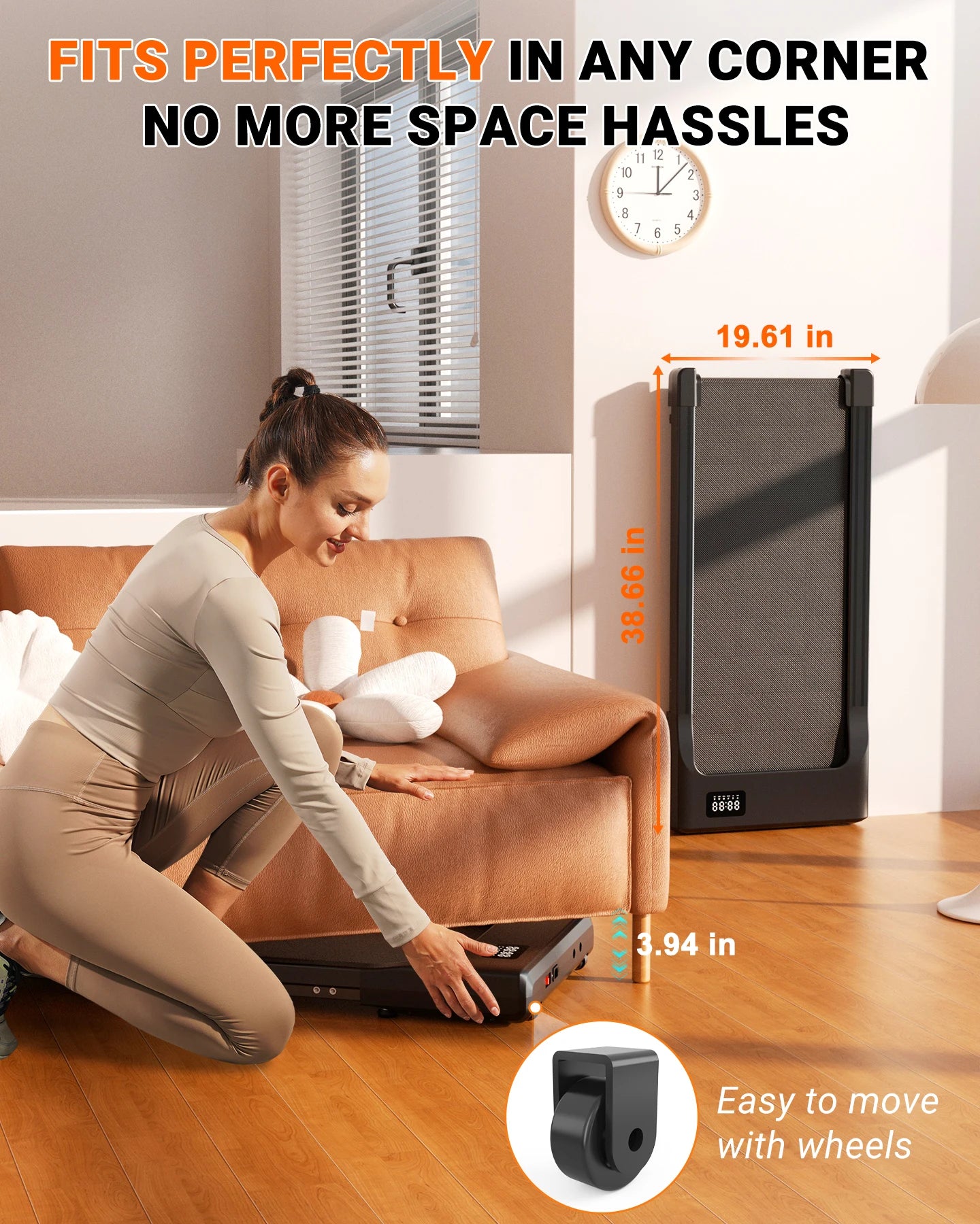 Portable Under Desk Treadmill with Remote Control for Home Office