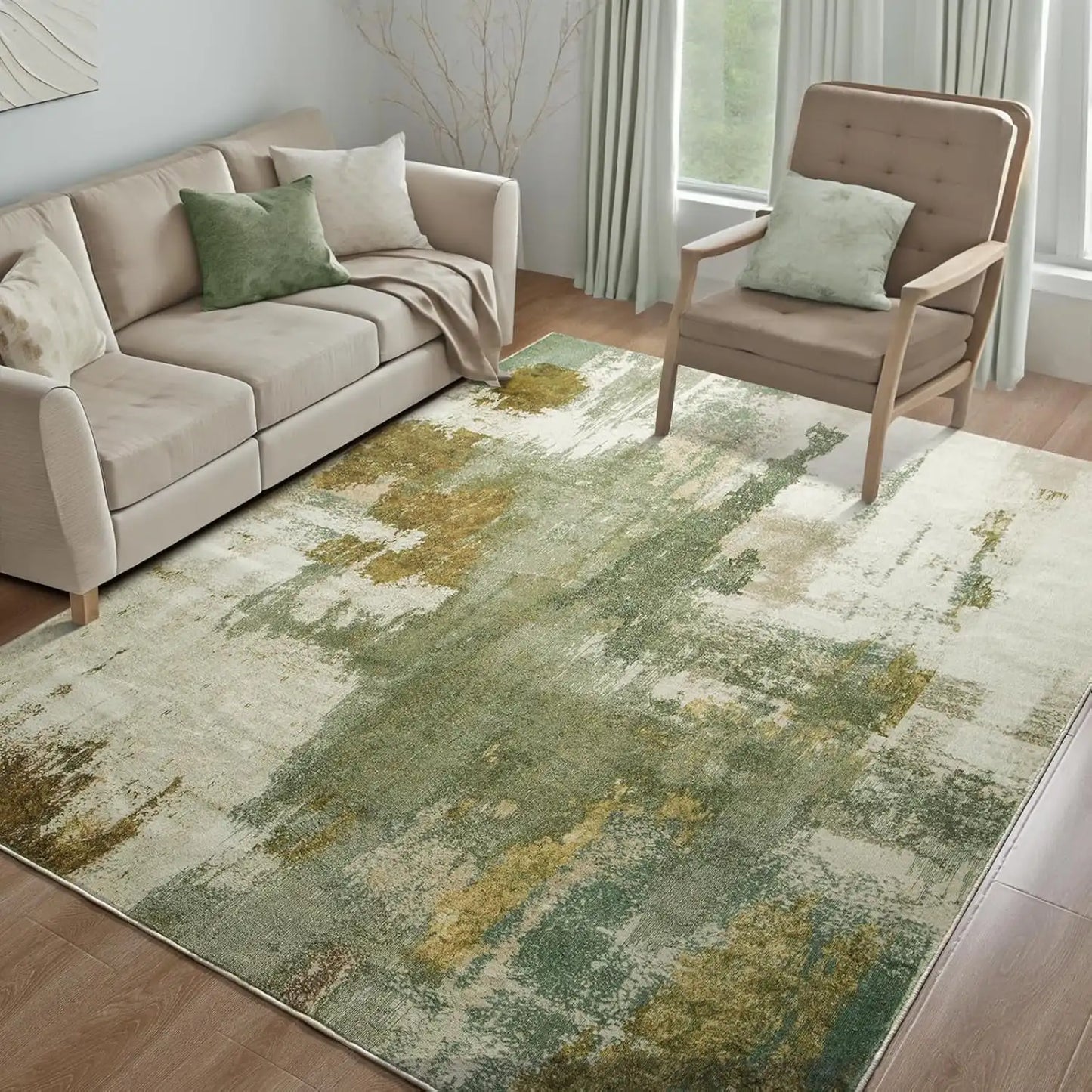 Machine Washable Non Slip Vintage Area Rug for Living Room