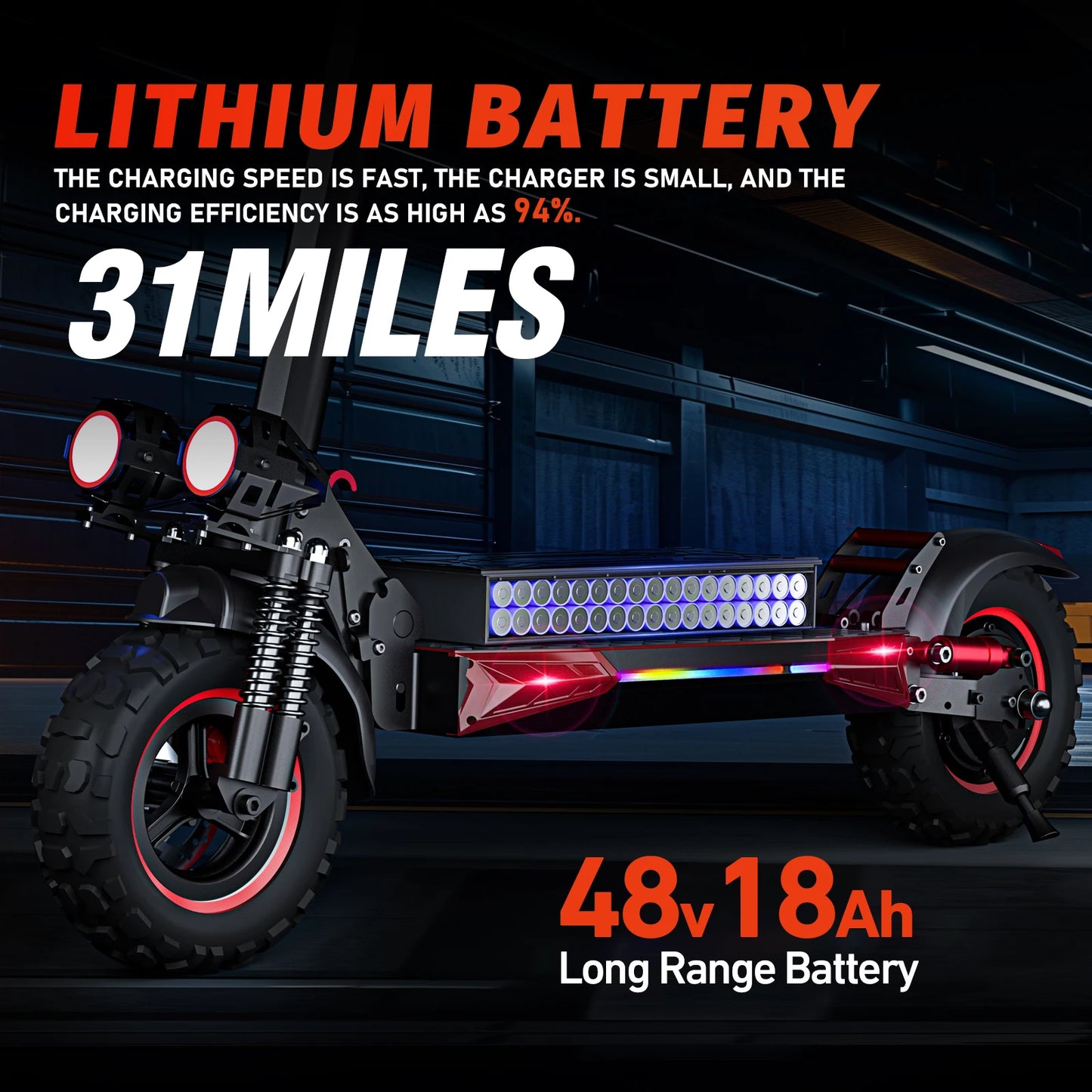 Foldable Waterproof Electric Scooter with Off-Road Tires for Adults