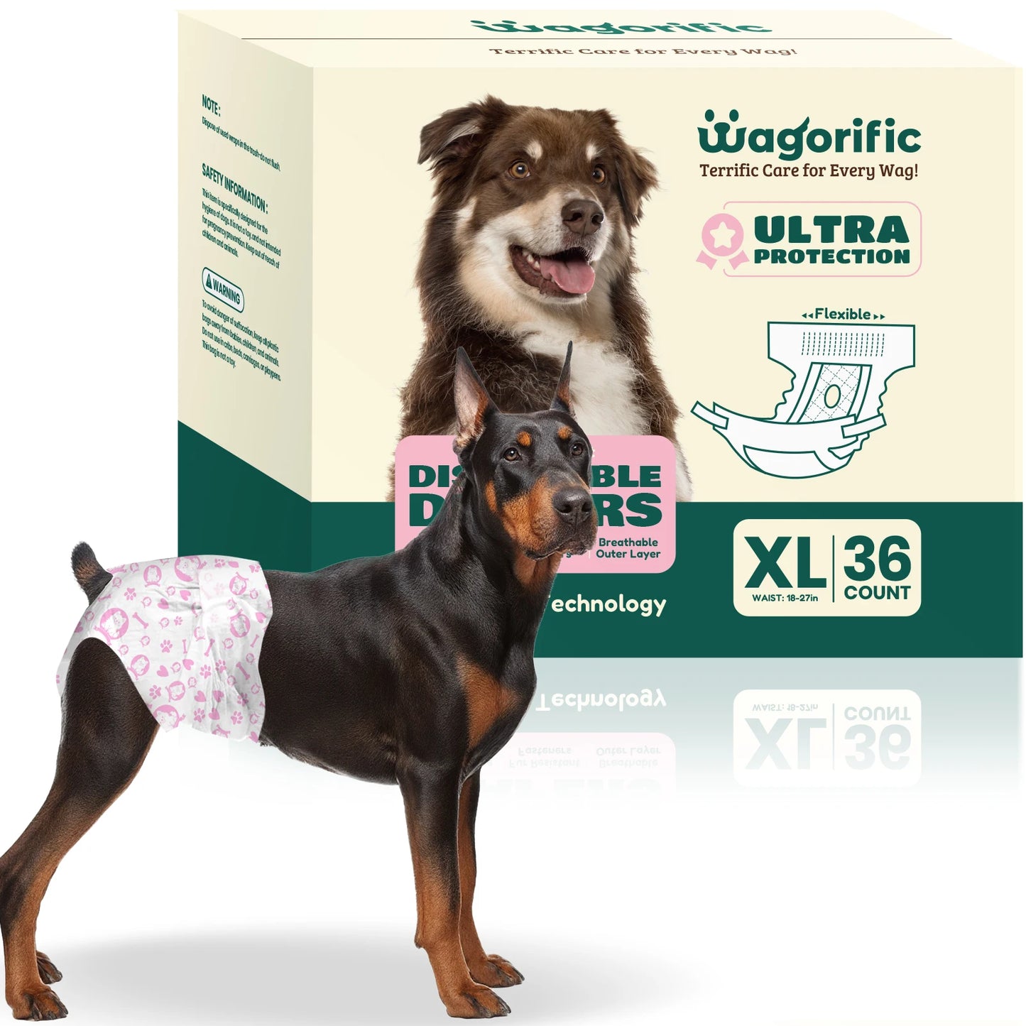 Leakproof Dog Diapers for Female Dogs - Adjustable and Soft