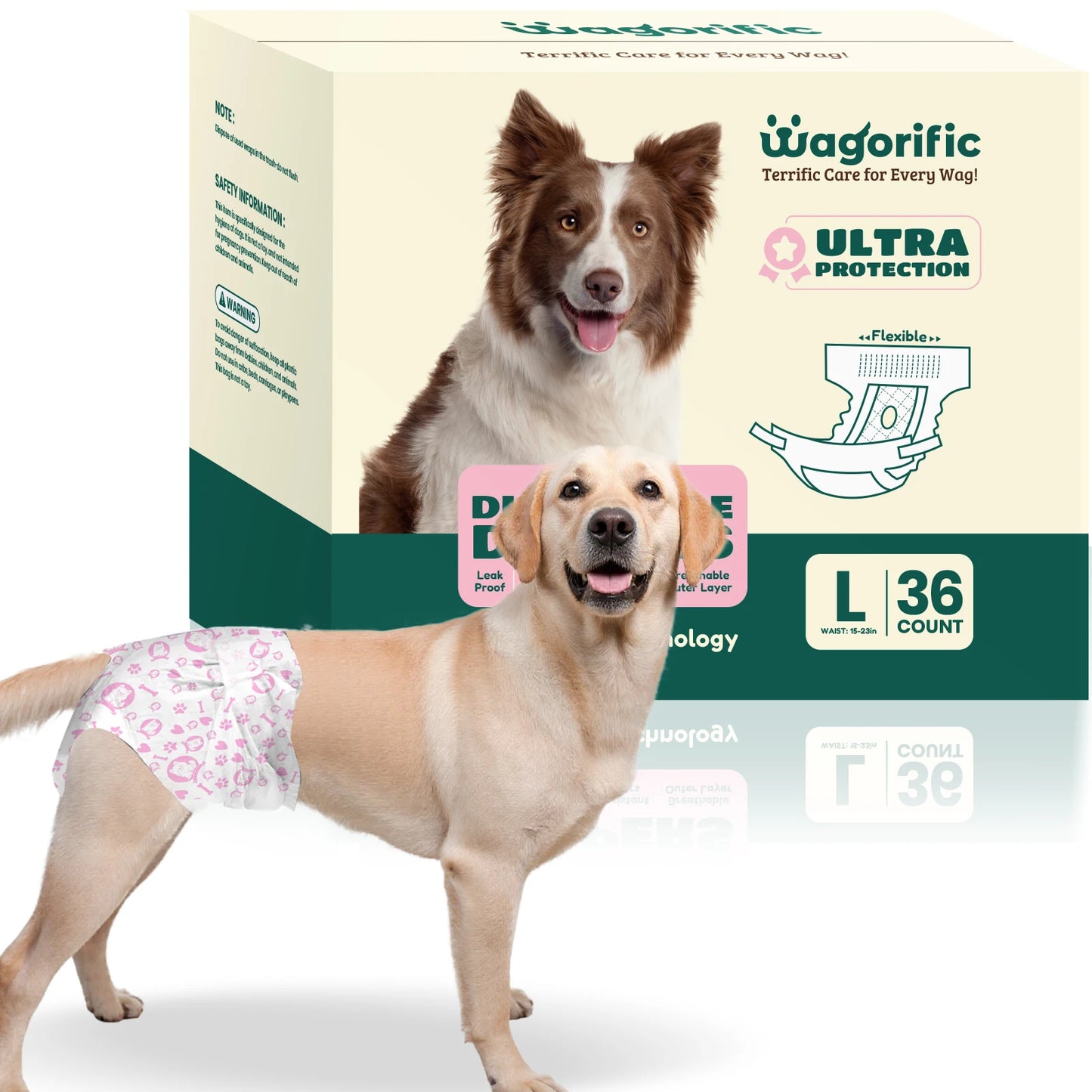 Leakproof Dog Diapers for Female Dogs - Adjustable and Soft