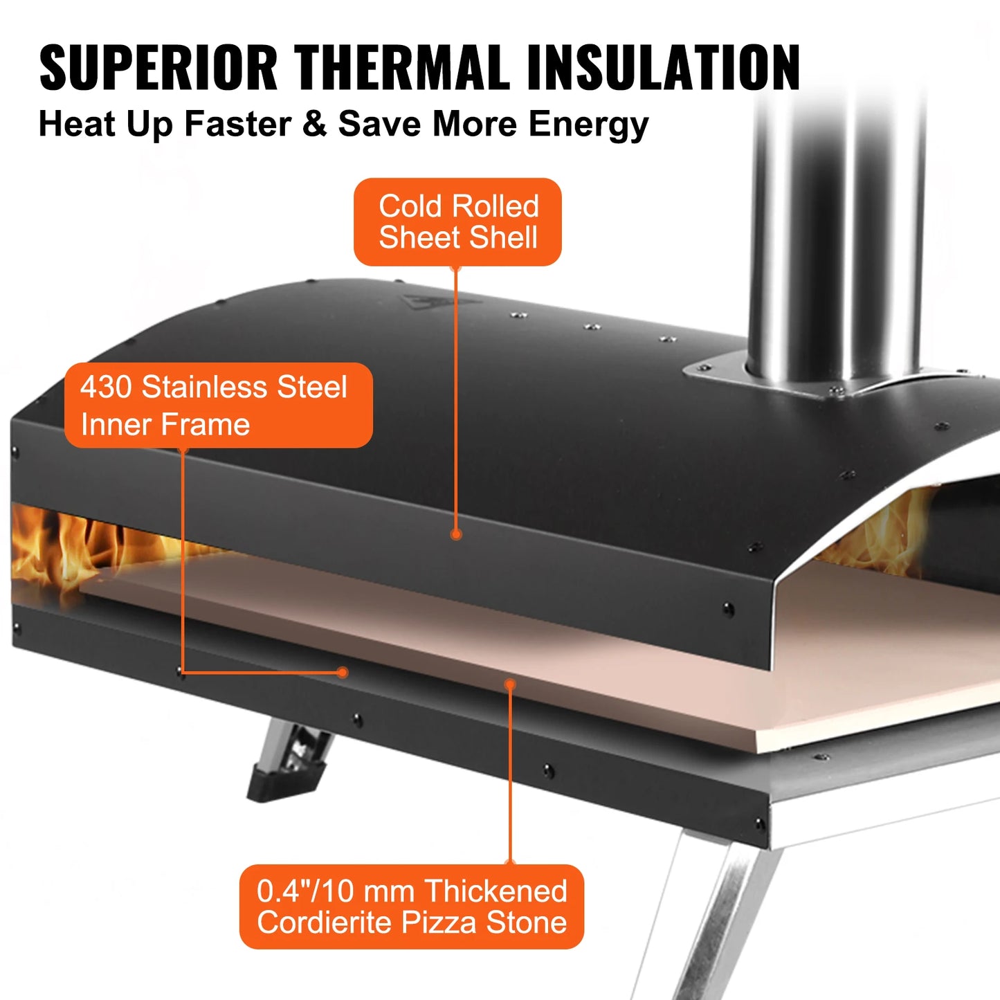 VEVOR Portable Outdoor Charcoal Fired Oven Grill for Camping