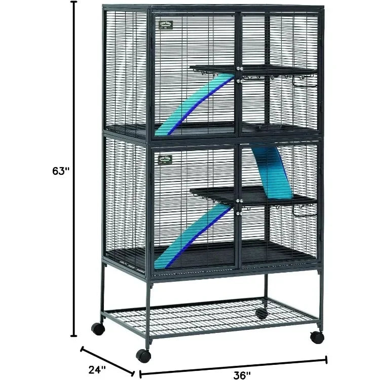 Deluxe Double Unit Small Animal Cage for Happy Critters