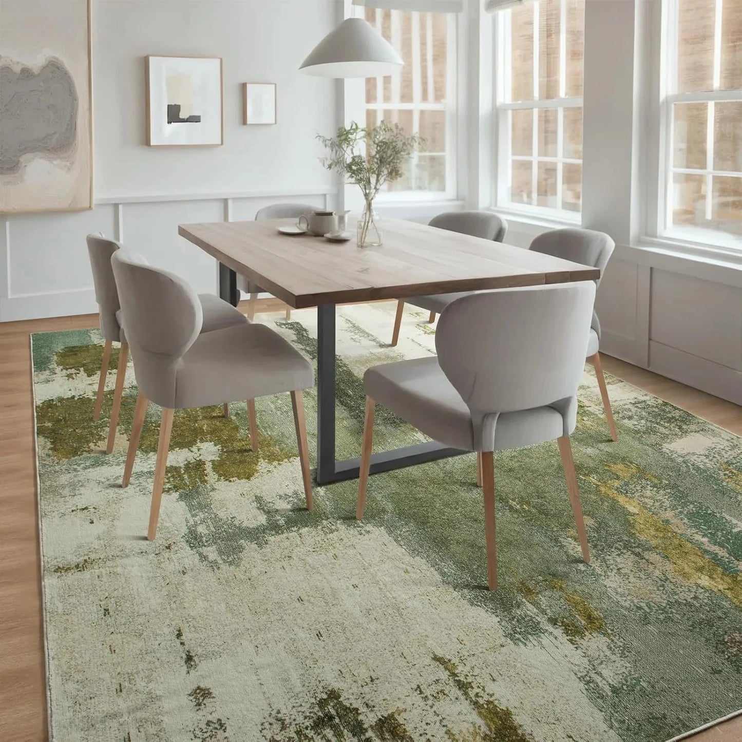 Machine Washable Non Slip Vintage Area Rug for Living Room