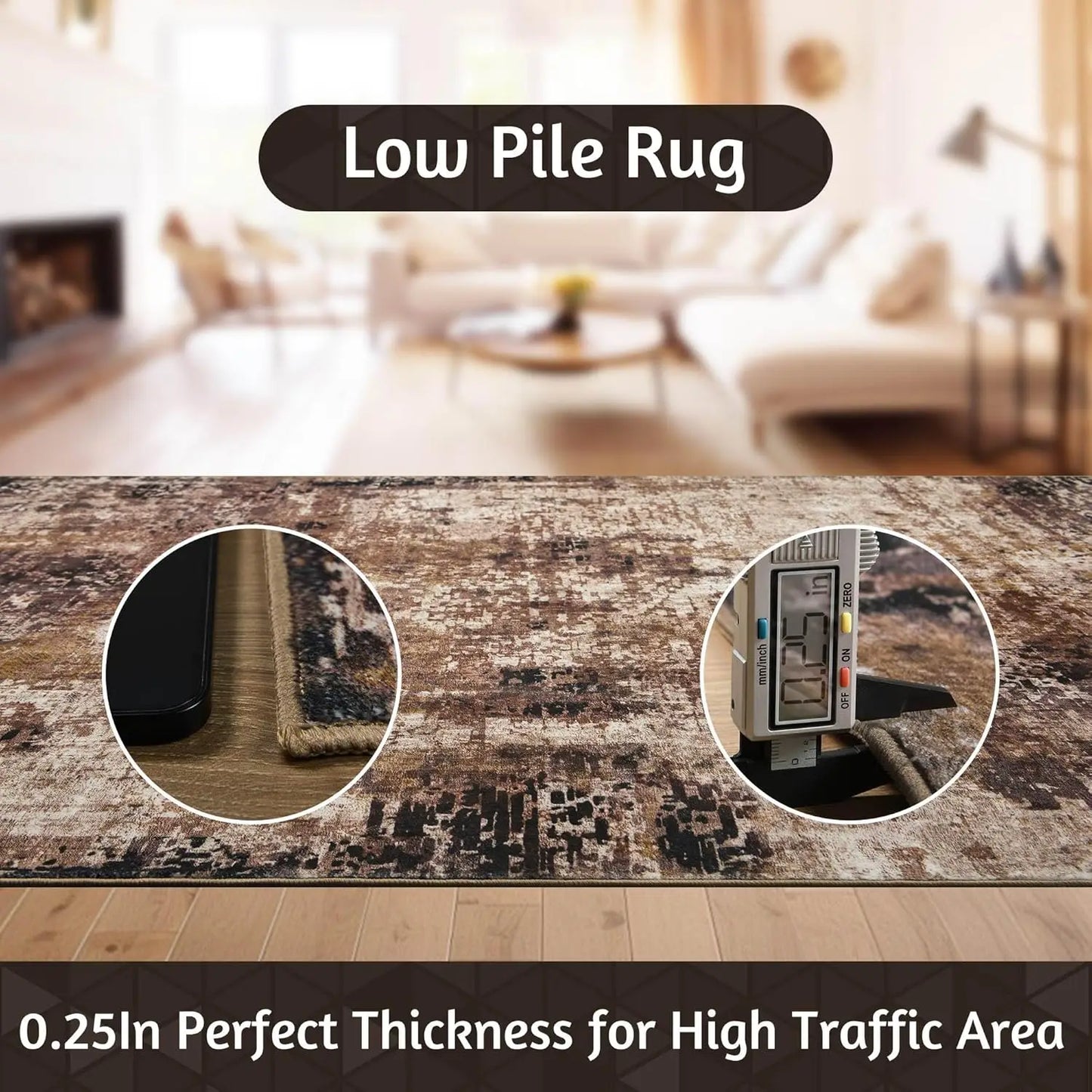 Modern Abstract Soft Non Slip Machine Washable Area Rug