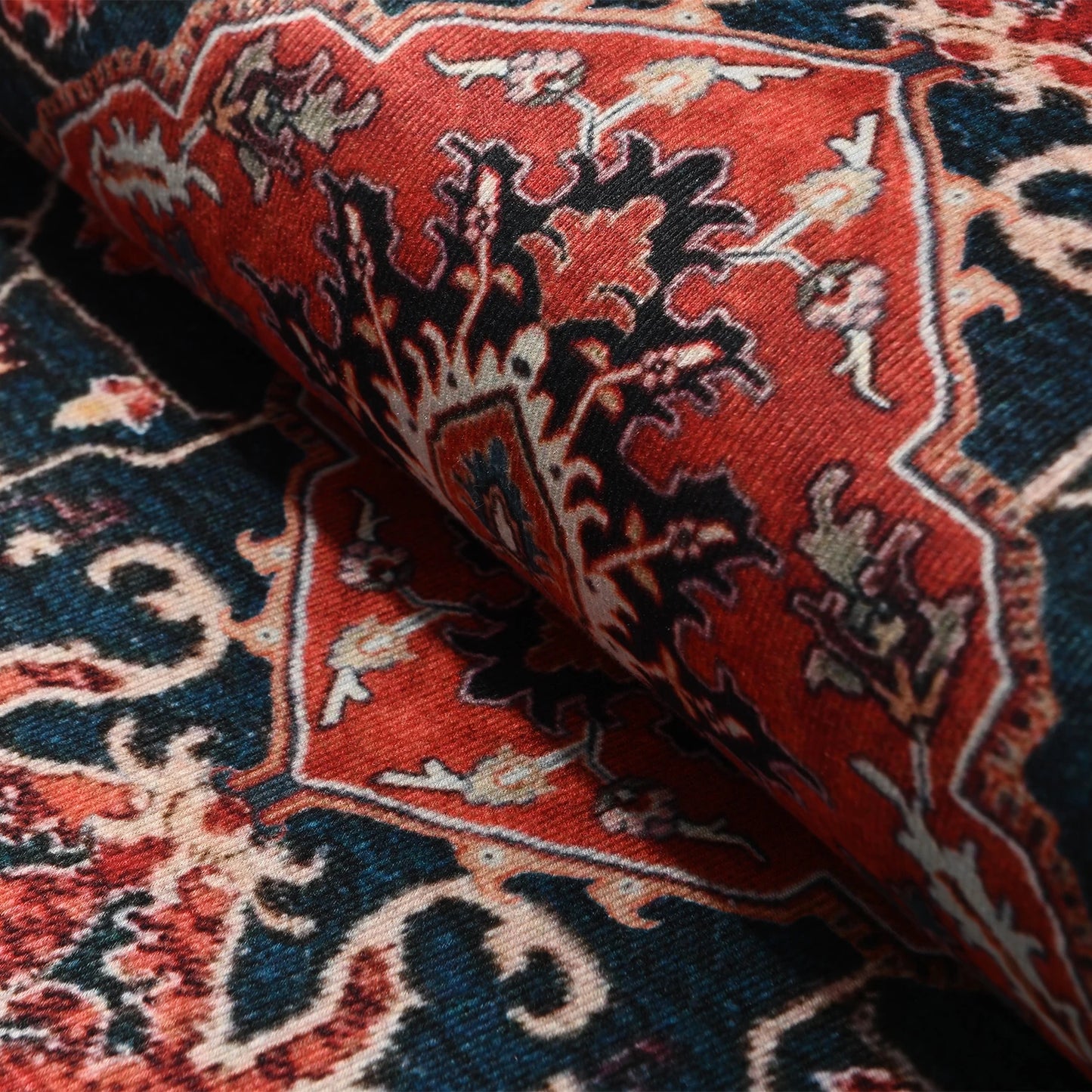 Boho Vintage Washable Non-Slip Soft Accent Bedroom Rug