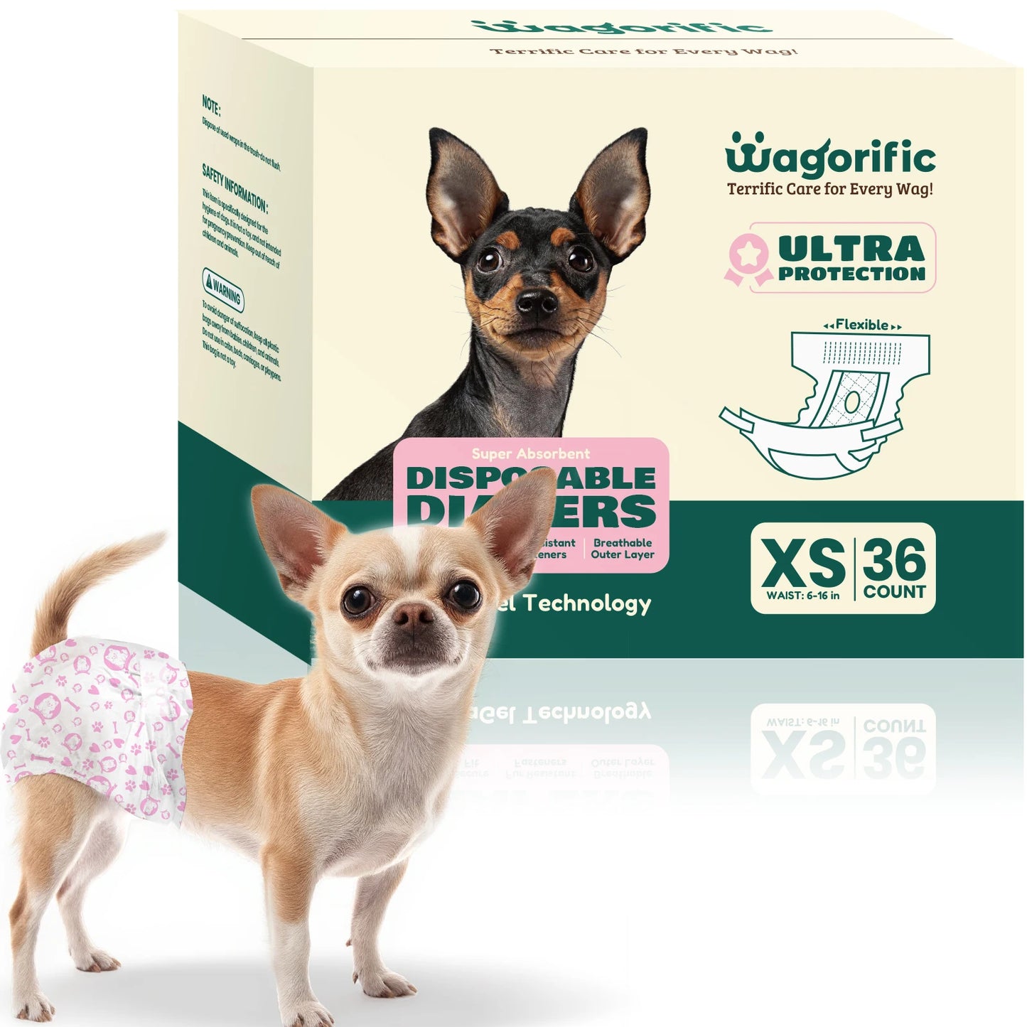 Leakproof Dog Diapers for Female Dogs - Adjustable and Soft