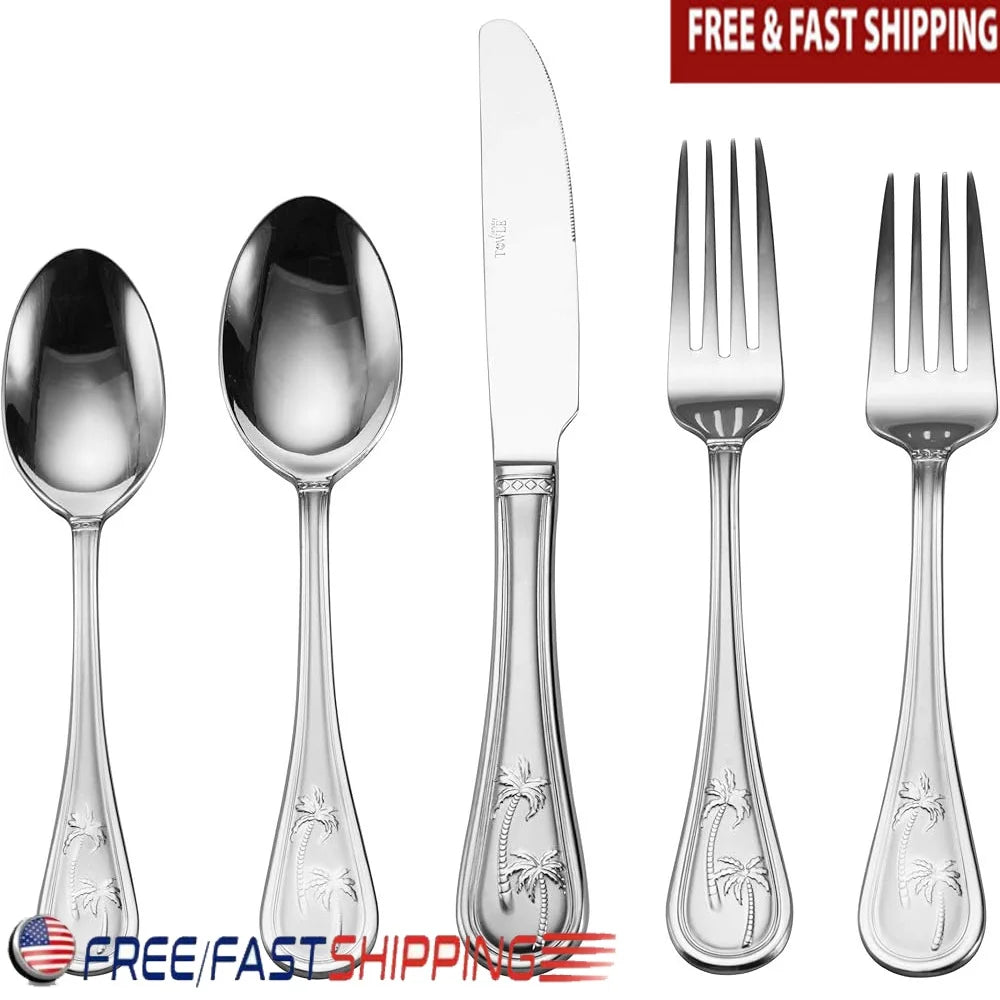 Palm Breeze Flatware Set for Tropical Themed Dining