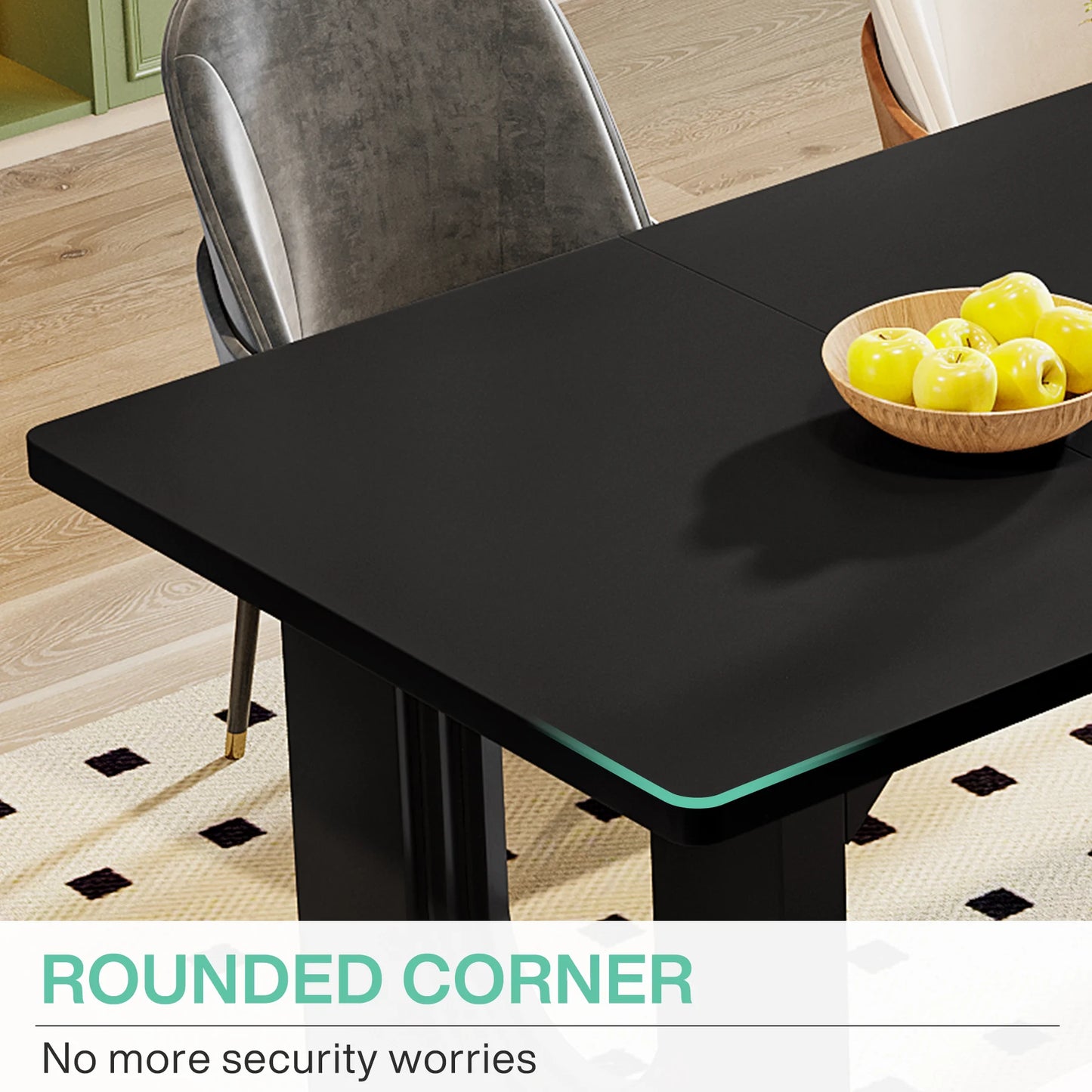 Tribesigns Modern Wood Pedestal Dining Table For Six