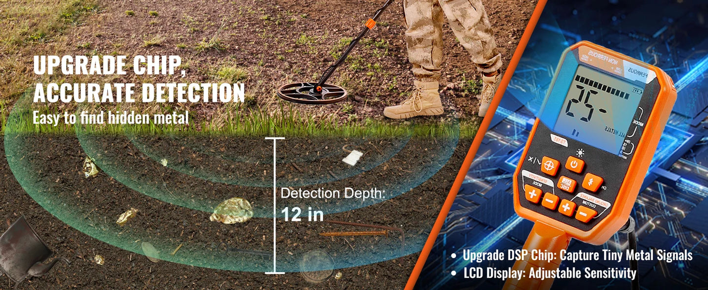 SucceBuy Professional Waterproof Metal Detector for Treasure Hunting