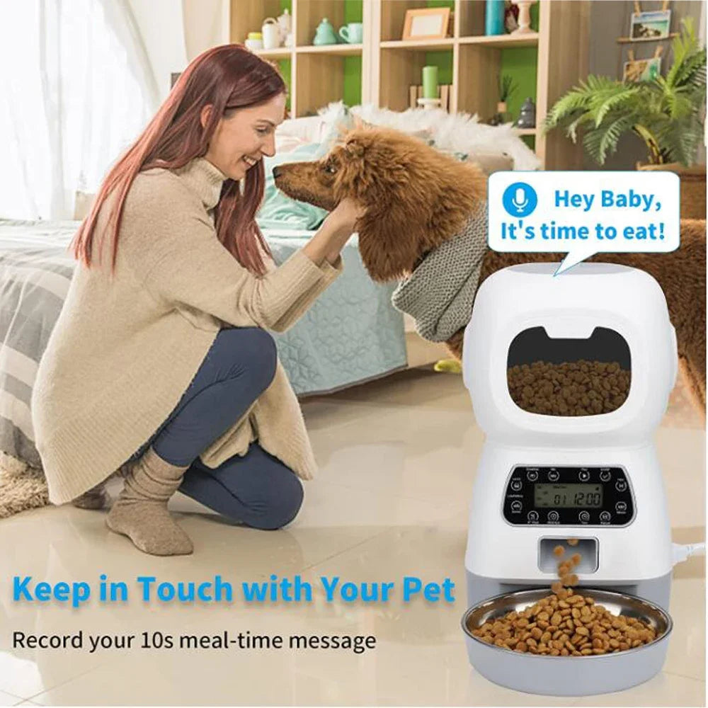 WiFi Enabled Automatic Pet Feeder with Stainless Steel Bowl