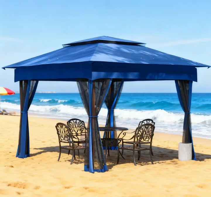 Pop-Up Canopy 10.5' x 10.5' Gazebo with Mesh Screen Walls | Portable Outdoor Shelter
