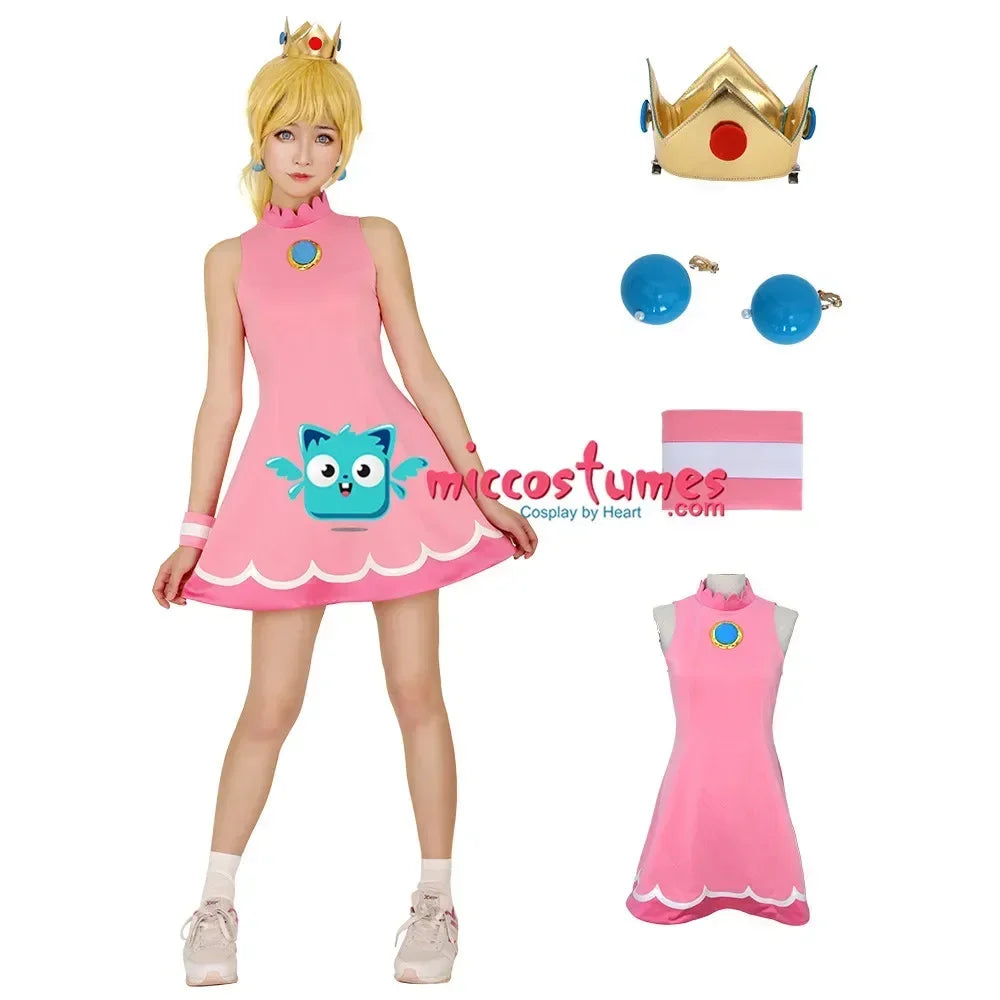 Miccostumes Women's Tennis Peach Dress Princess Cosplay Costume