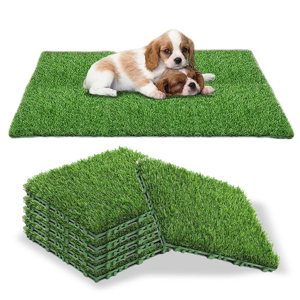 Realistic Artificial Grass Tile Mat for Outdoor Patio Decor