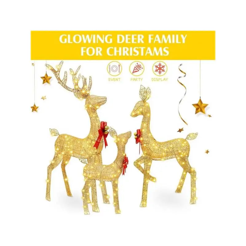 Lighted Christmas Reindeer Family Set Outdoor Decor