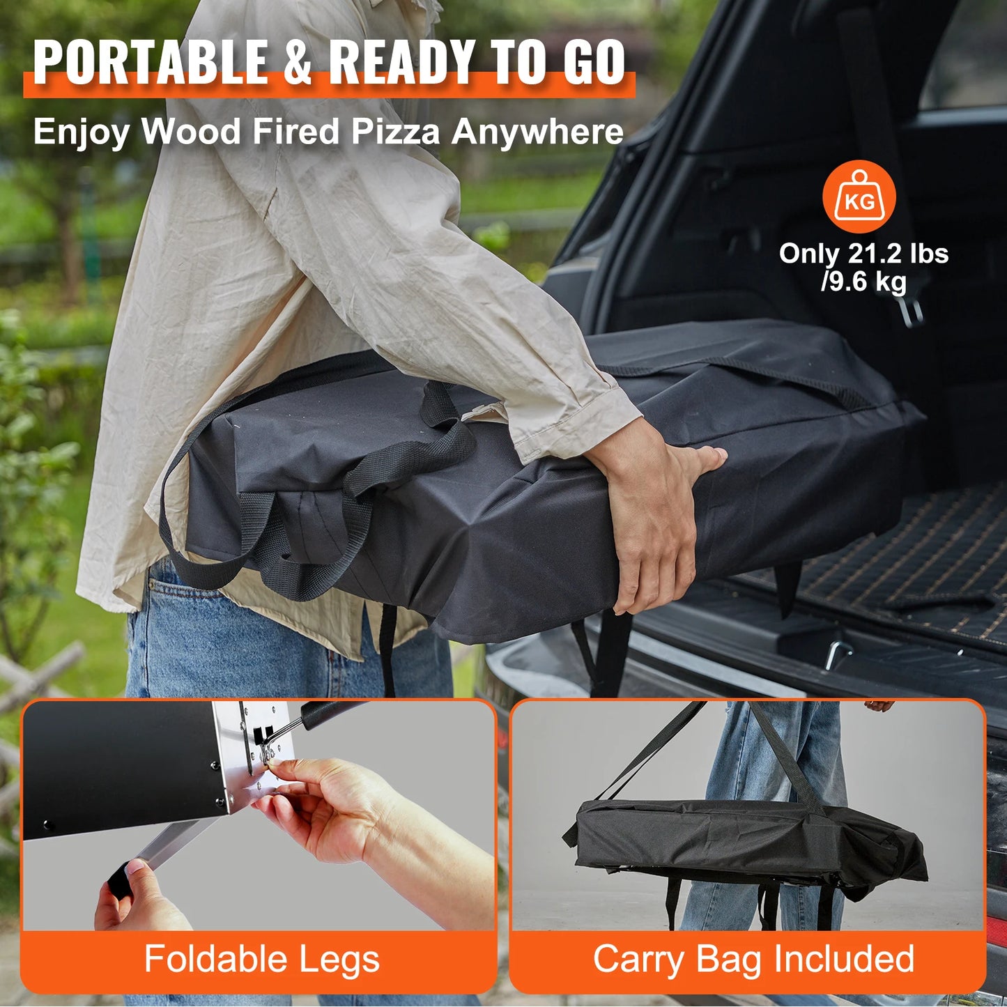VEVOR Portable Outdoor Charcoal Fired Oven Grill for Camping