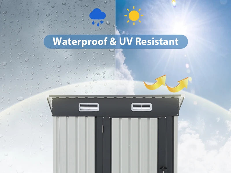 Durable Galvanized Steel Outdoor Storage Shed With Lock