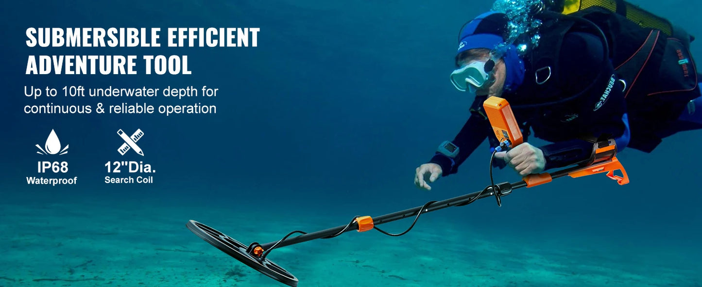 SucceBuy Professional Waterproof Metal Detector for Treasure Hunting