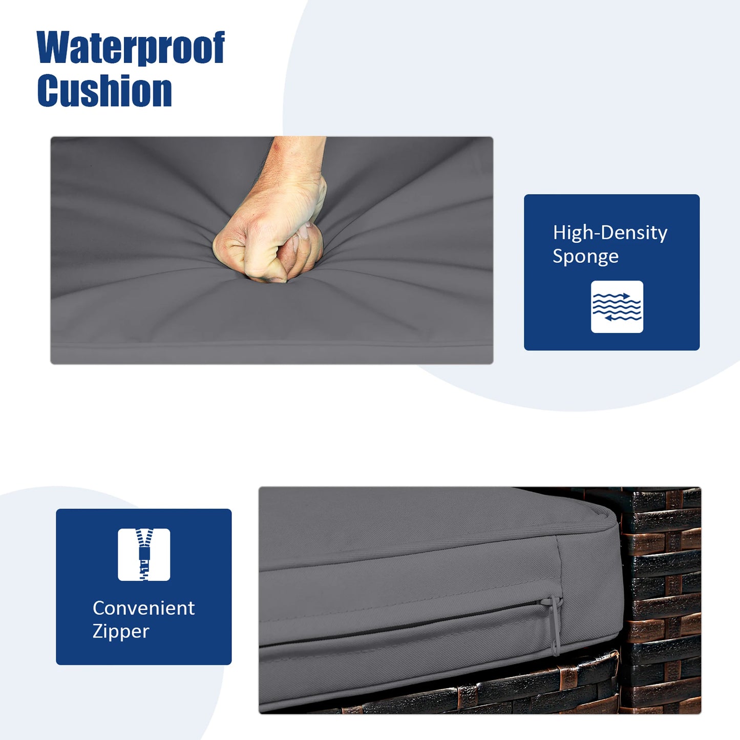 Three Piece Patio Rattan Wicker Outdoor Furniture Set