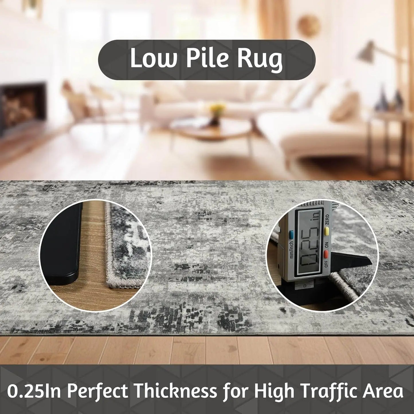 Modern Abstract Soft Non Slip Machine Washable Area Rug