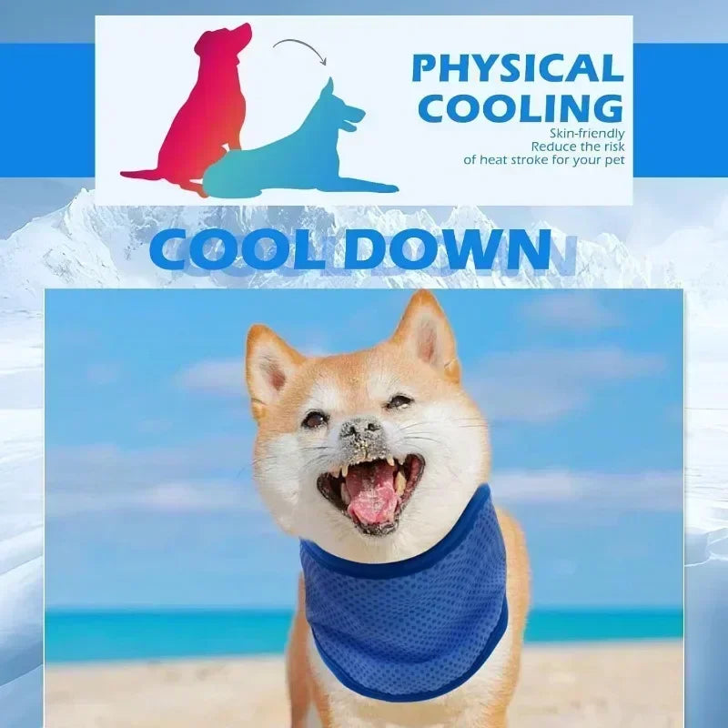 Summer Cooling Dog Collar Bandana for Heat Relief and Comfort