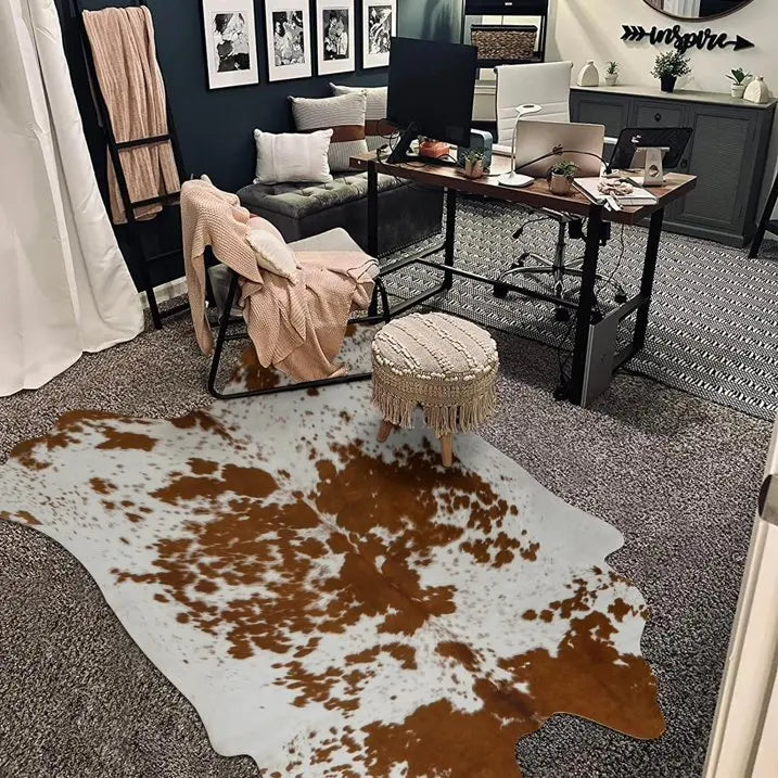 Faux Cowhide Animal Print Rug For Living Room Bedroom