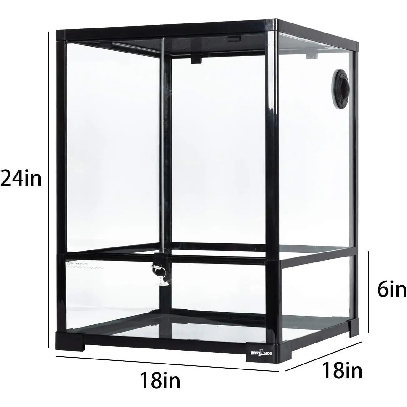 Large Glass Reptile Terrarium with Front Opening and Ventilation