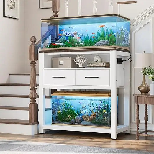 Heavy Duty Aquarium Stand With Metal Frame And Power Outlet