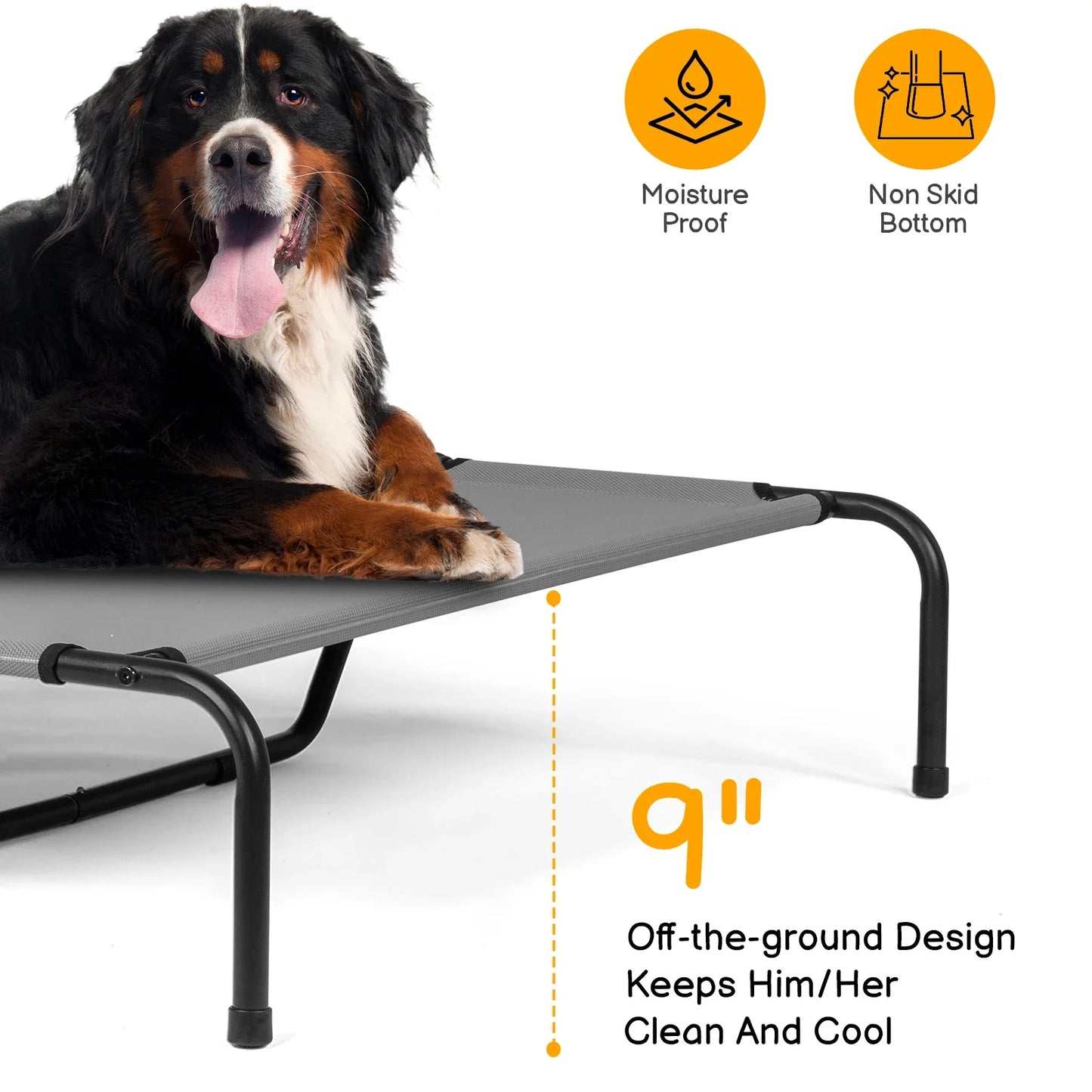 Cooling Elevated Dog Bed Chew Proof Mesh Steel Frame