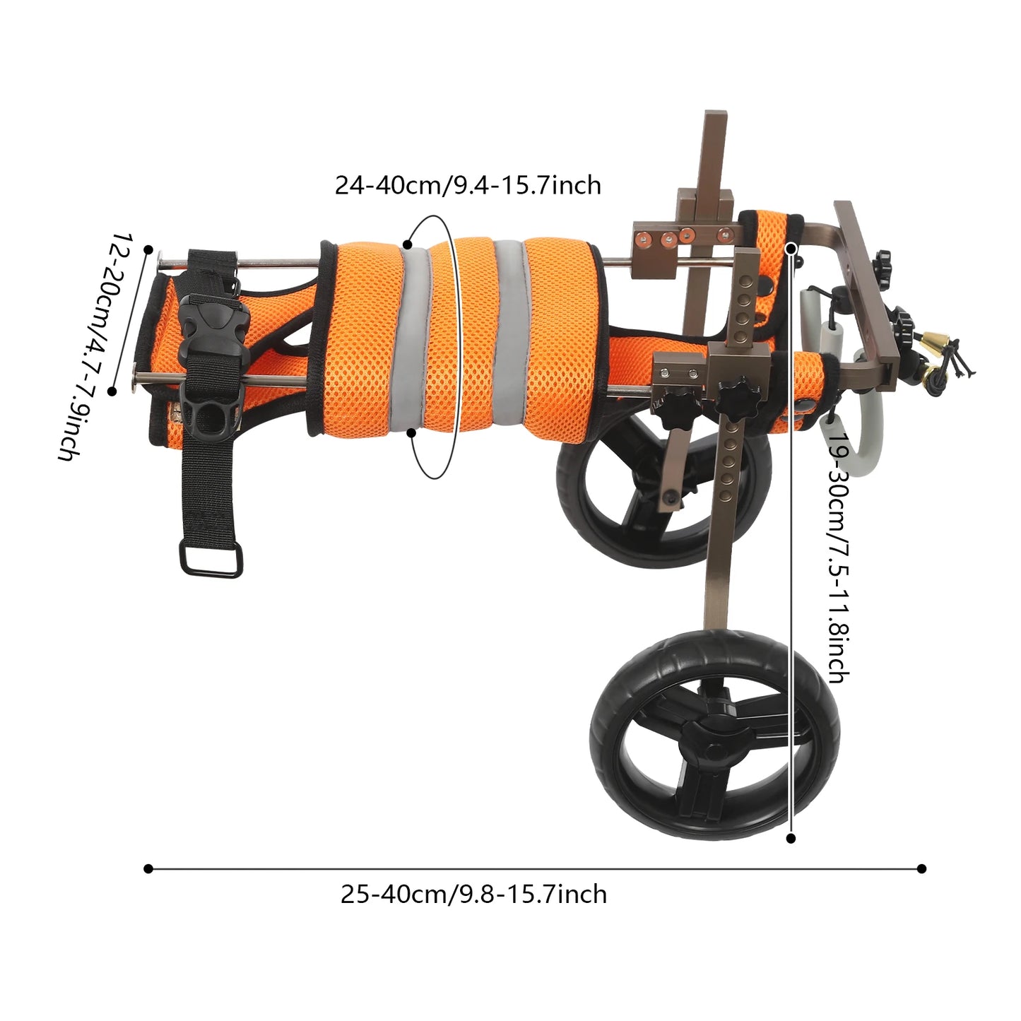 Adjustable Pet Wheelchair For Back Legs Aluminum Frame