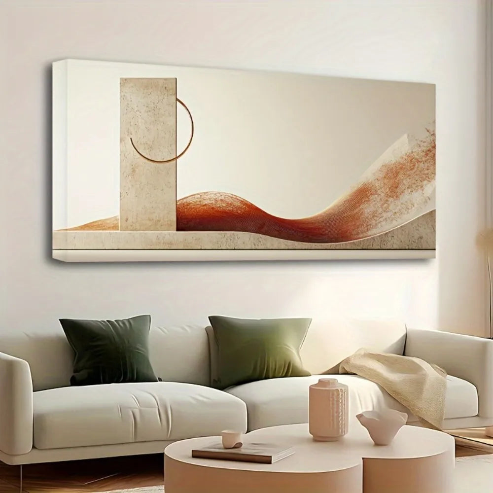 Nordic Geometric Poster With Solid Pine Wood Frame