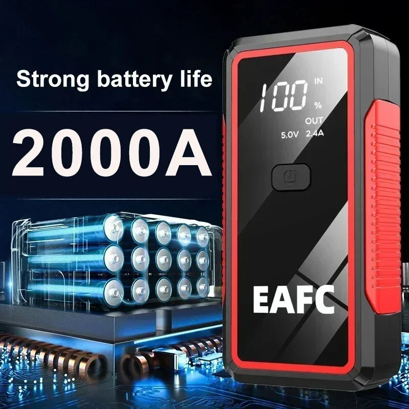 EAFC 2000A Car Jump Start Power Bank 12V Mini Emergency Starter Starter Battery Booster For 6L/4L Car Emergency Starter