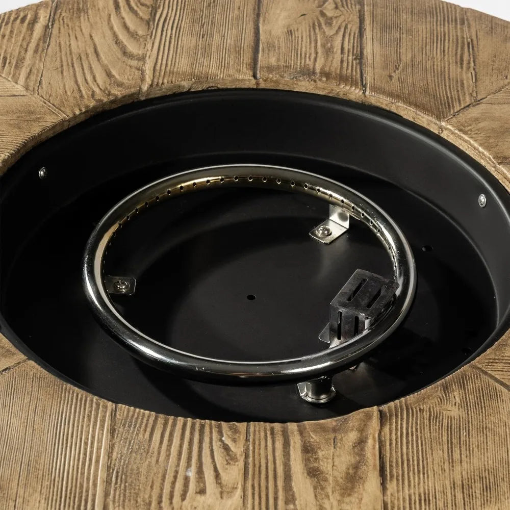 Concrete Round Gas Fire Pit for Outdoor Gatherings and Ambience