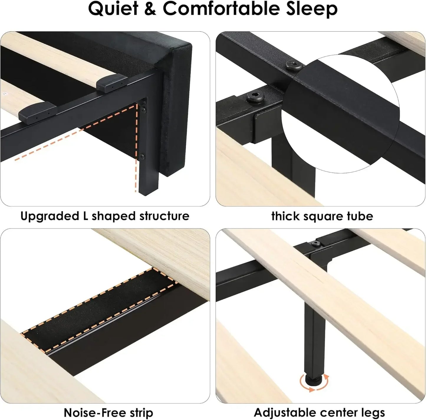 Velvet Upholstered Bed Frame With Button Tufted And Nail Detailing