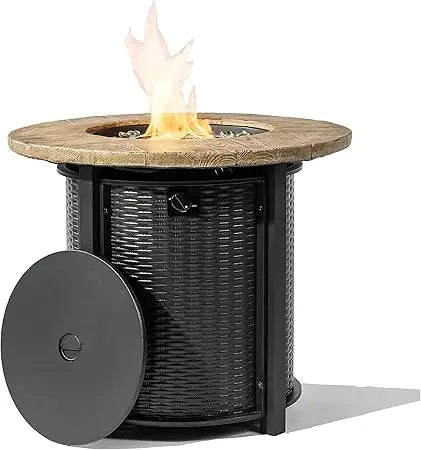 Concrete Round Gas Fire Pit for Outdoor Gatherings and Ambience