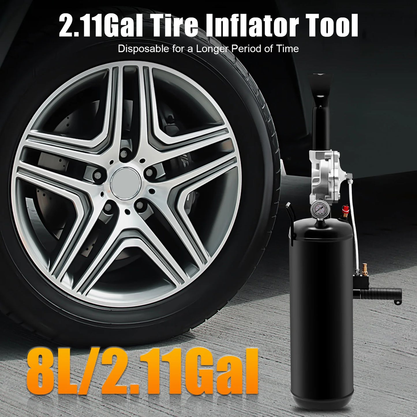 8L Air Tire Bead Seater 2.1Gallon Blaster Tool Trigger Seating Inflator Repair