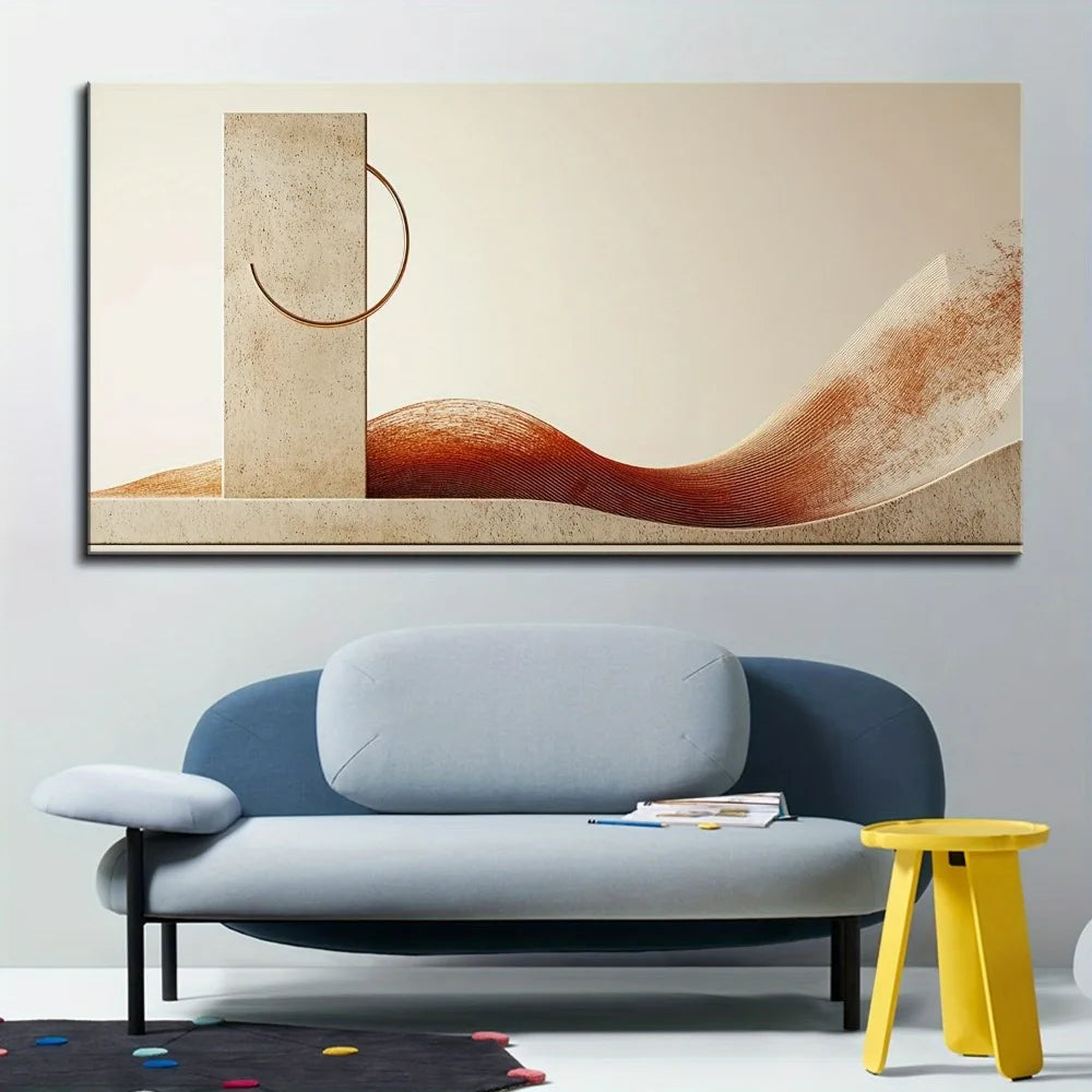 Nordic Geometric Poster With Solid Pine Wood Frame
