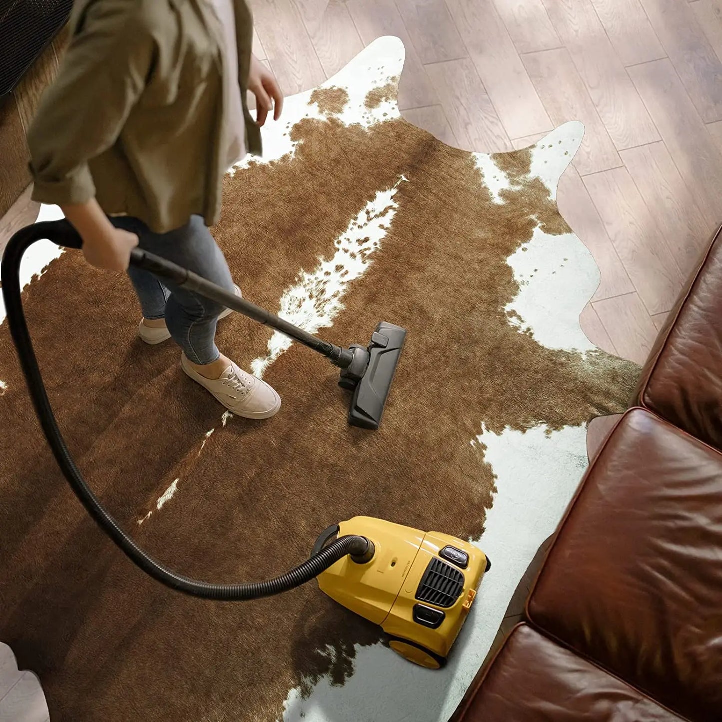 Faux Cowhide Animal Print Rug For Living Room Bedroom