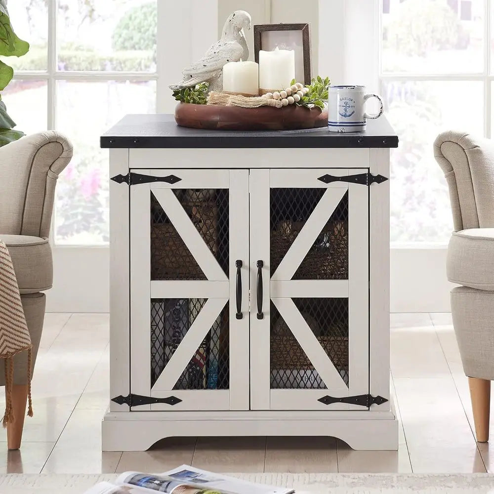 Rustic Nightstand With 24 Hour Charging Station And Adjustable Shelf