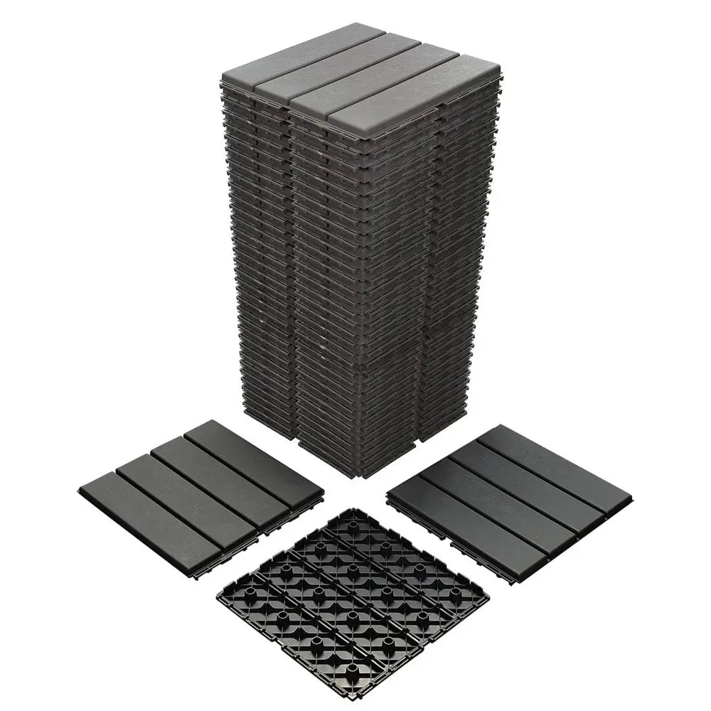 Interlocking Plastic Deck Tiles for Outdoor Patio and Balcony