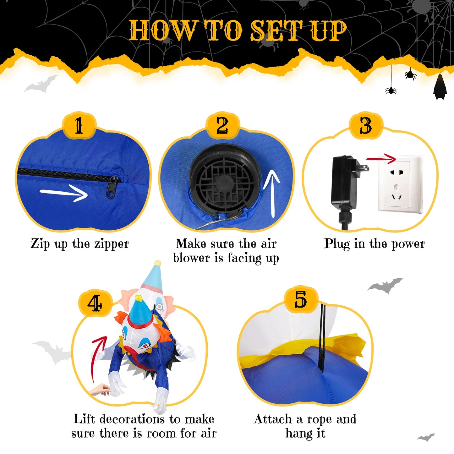 Halloween Inflatable Clown Breaking Through Window Outdoor Decoration