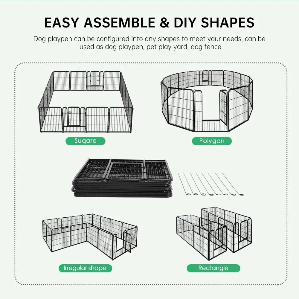 Metal Dog Playpen for Indoor and Outdoor Pet Exercise