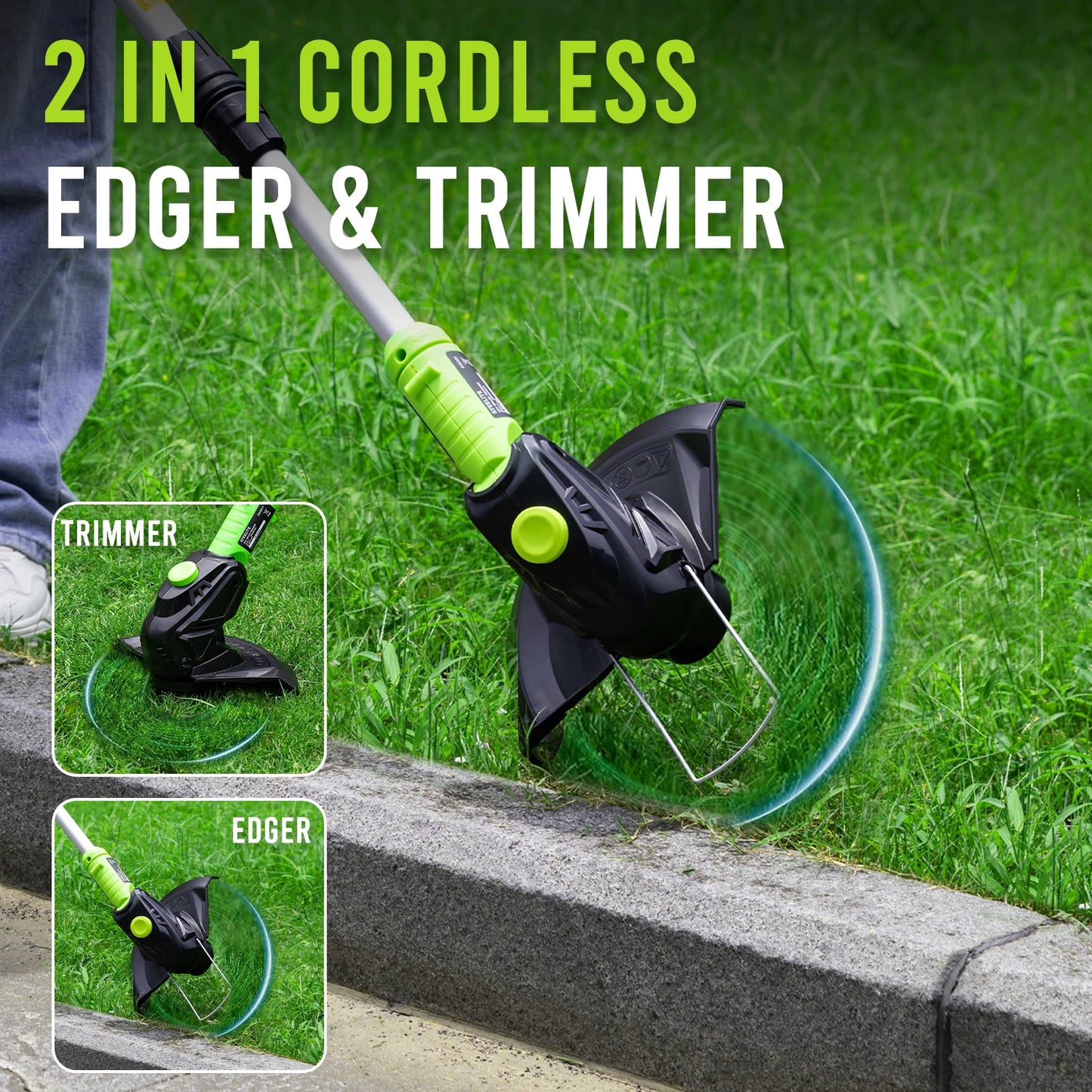 Cordless String Trimmer with Bump Feed and Lightweight Design