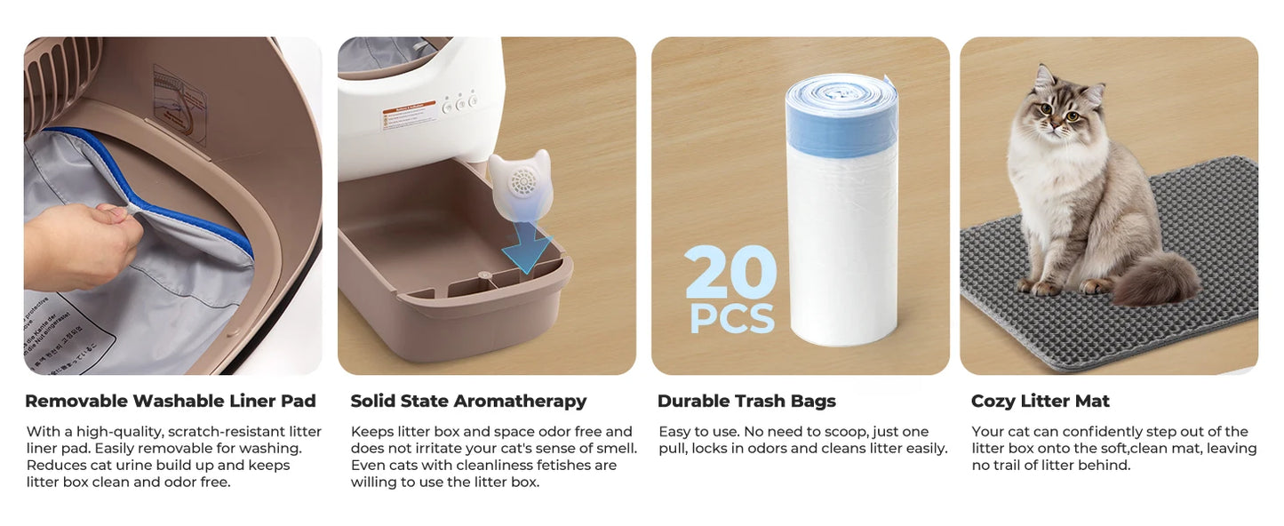 Automatic Self Cleaning Cat Litter Box with Smart APP Control