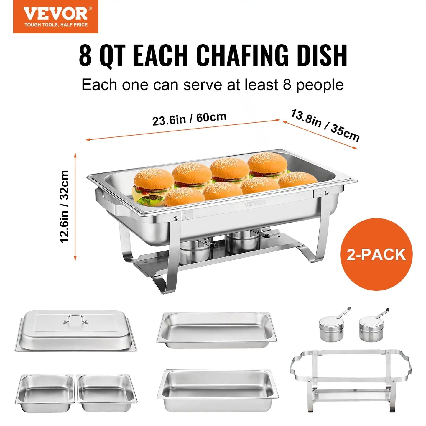 Rectangle Chafing Dish Set for Parties and Events