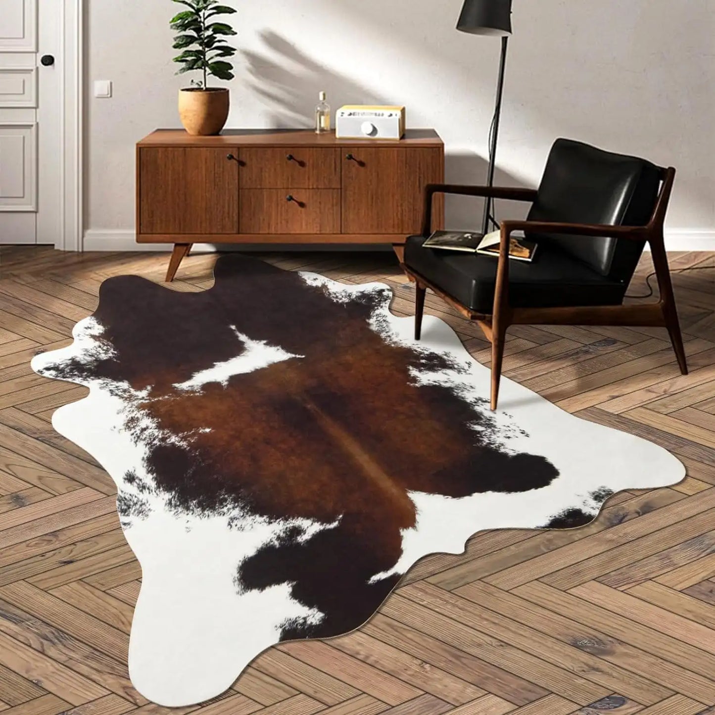 Faux Cowhide Animal Print Rug For Living Room Bedroom