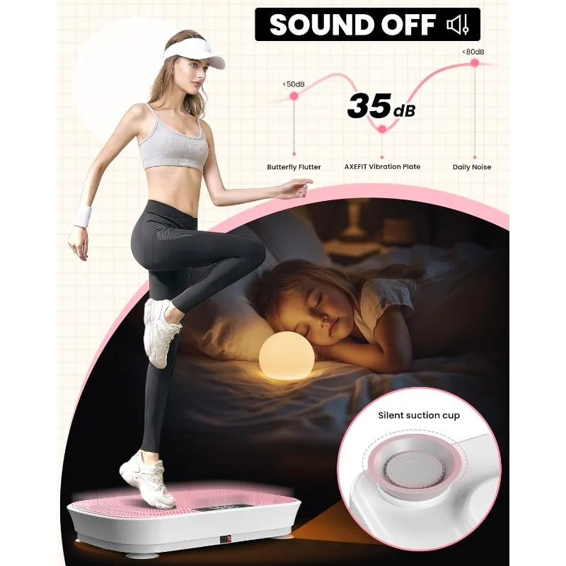 Vibration Plate Exercise Machine - Bluetooth Music & 400LBS Capacity Vibration Plate for Lymphatic Drainage