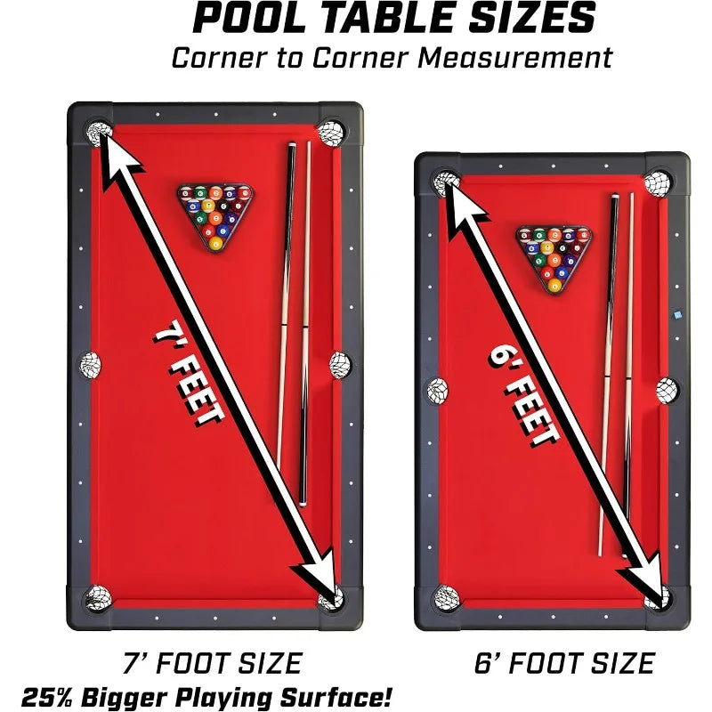 Portable Billiards Table Complete Set with Cues and Balls