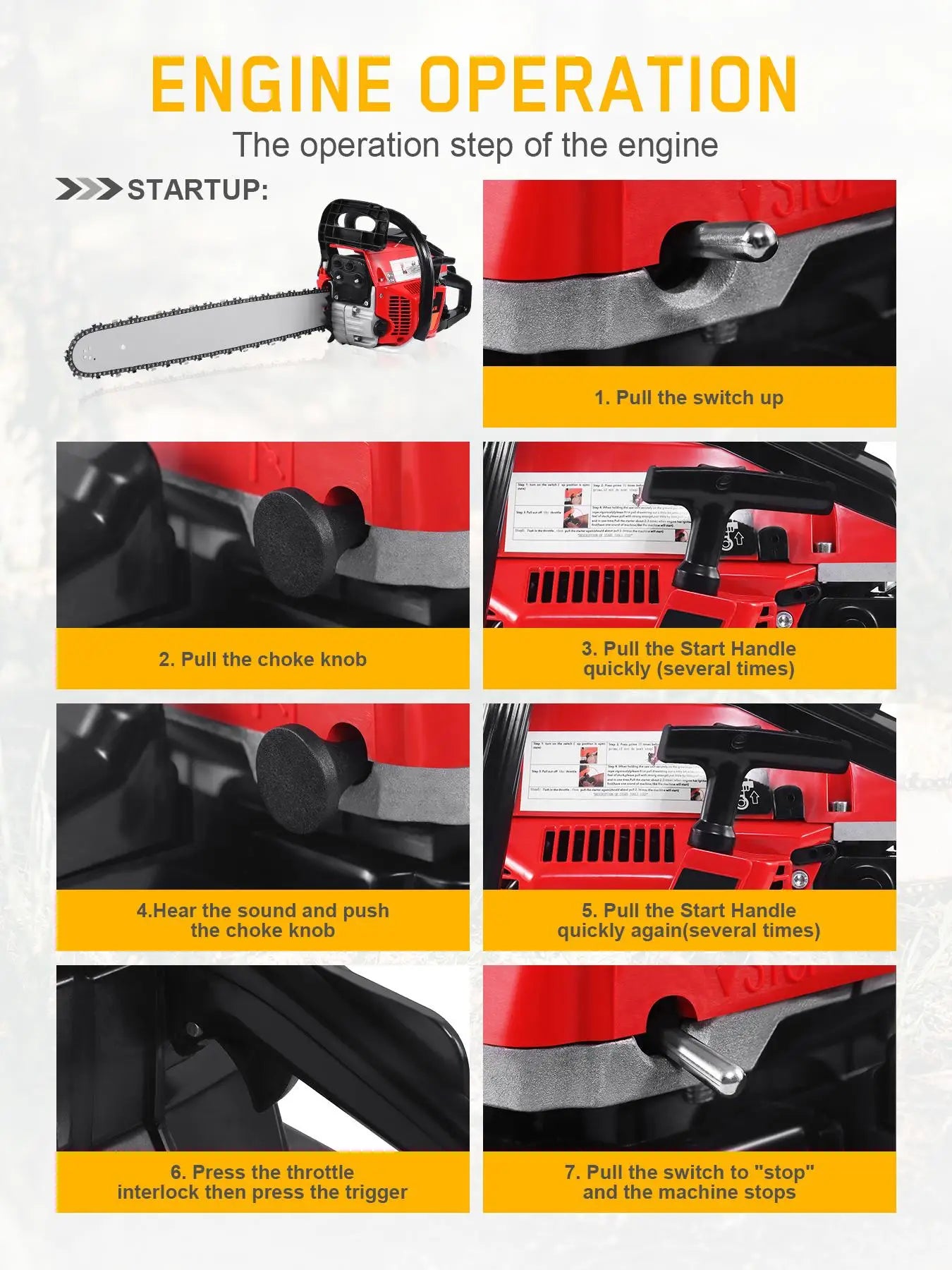 Gas Powered Chainsaw for Effortless Outdoor Cutting Tasks