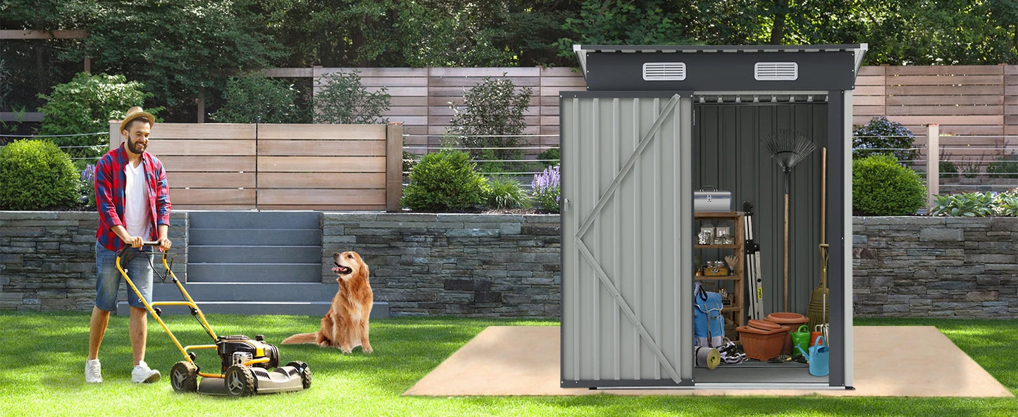 Durable Galvanized Steel Outdoor Storage Shed With Lock